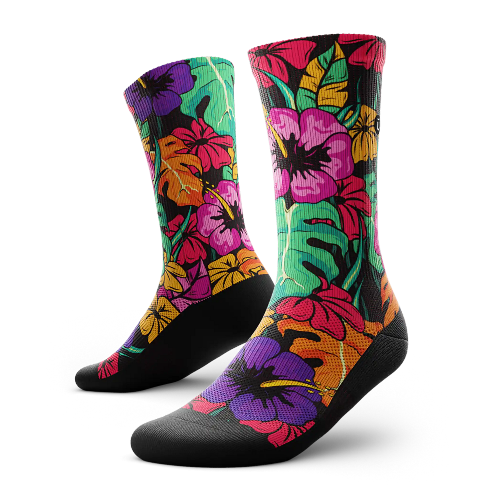 Outway Plantastic Crew unisex running socks - Black / Green