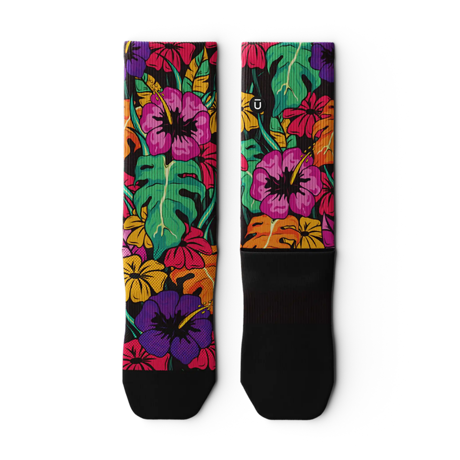 Outway Plantastic Crew unisex running socks - Black / Green