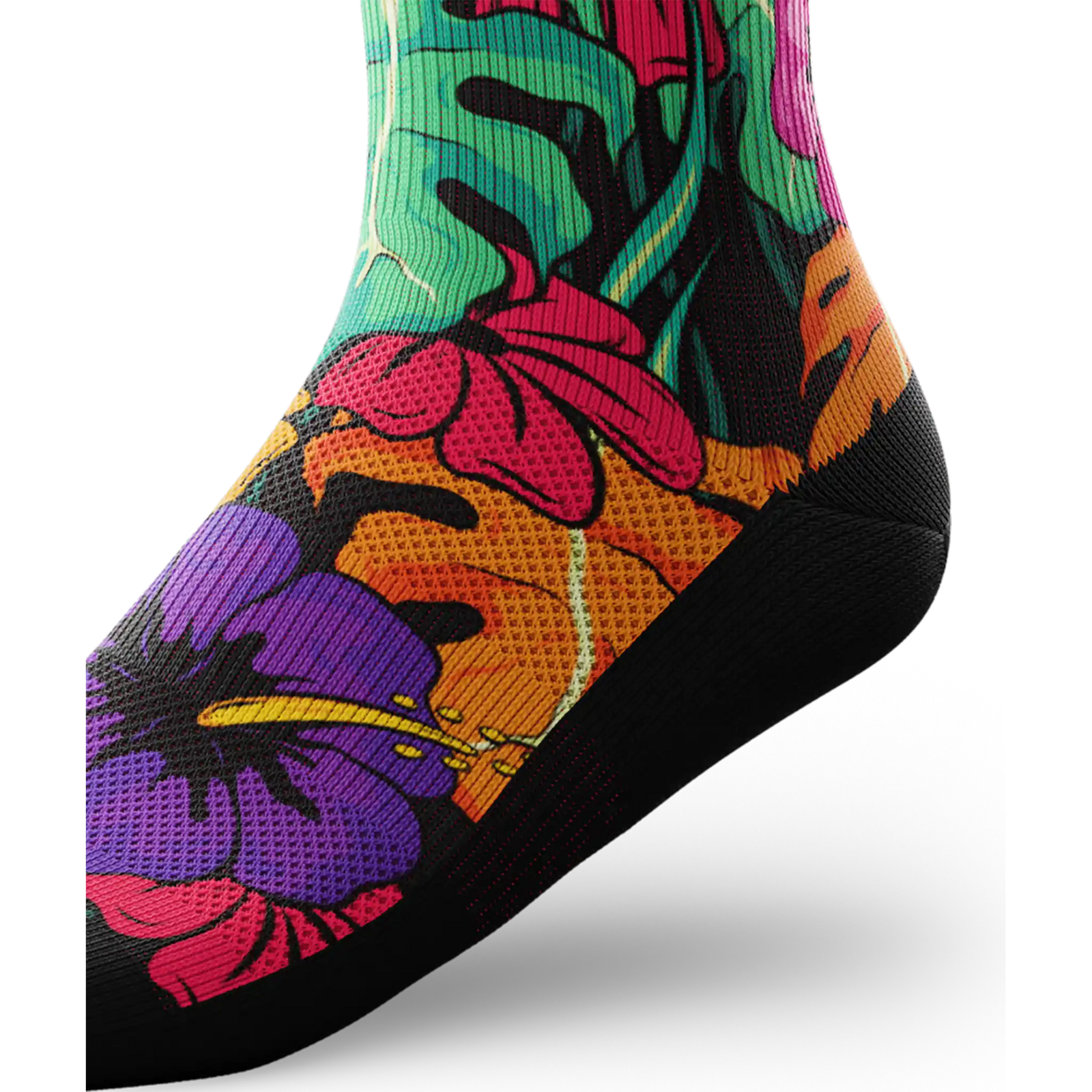 Outway Plantastic Crew unisex running socks - Black / Green