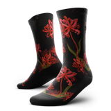 Outway Spider Lily Crew unisex running socks - Black / Red