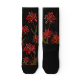 Outway Spider Lily Crew unisex running socks - Black / Red