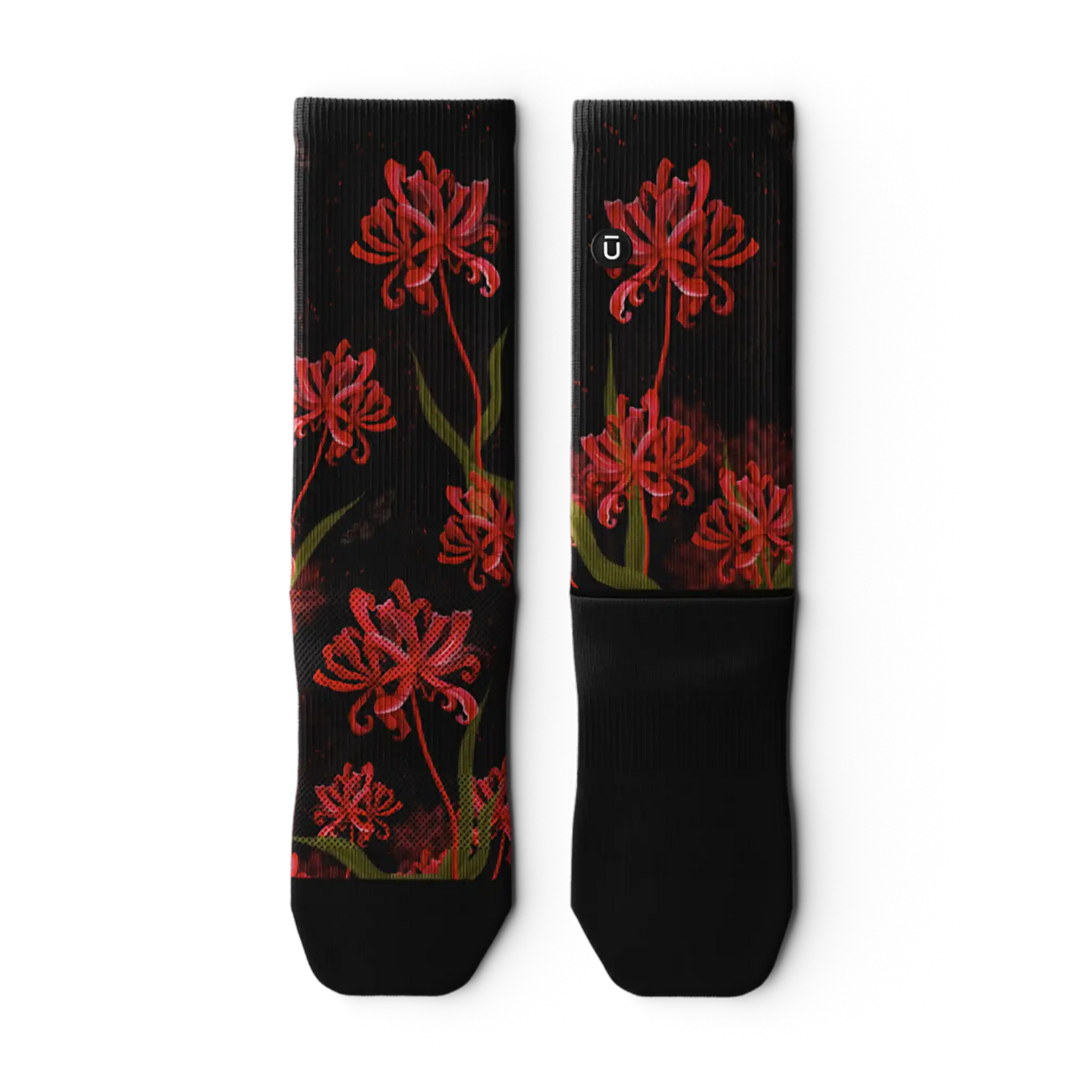 Outway Spider Lily Crew unisex running socks - Black / Red