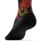 Outway Spider Lily Crew unisex running socks - Black / Red