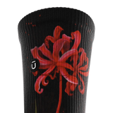 Outway Spider Lily Crew unisex running socks - Black / Red
