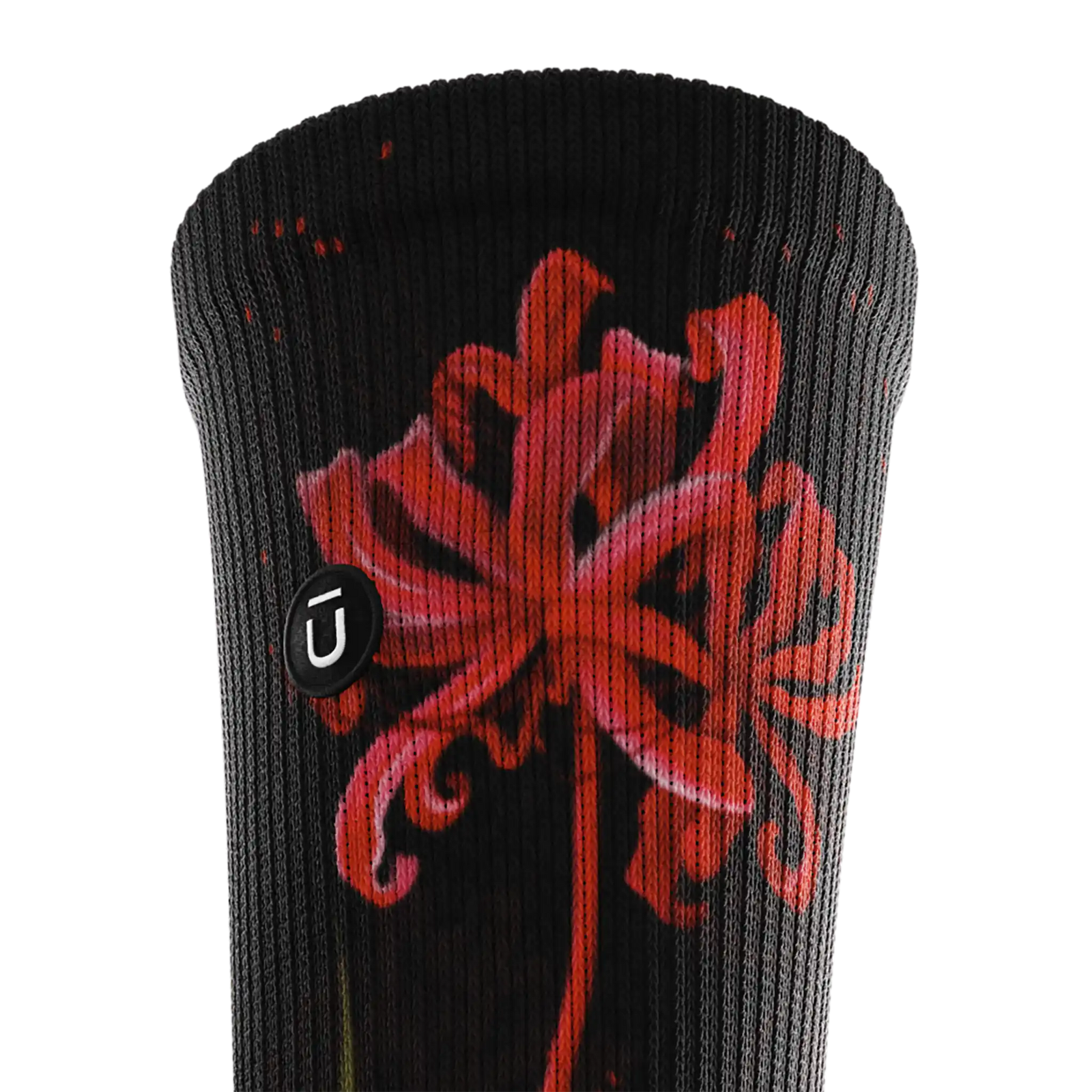 Outway Spider Lily Crew unisex running socks - Black / Red