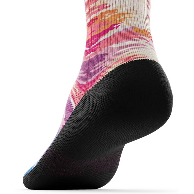 Outway Sunkissed Waves Crew Chaussette de course à pied unisexe - Noir / Rose