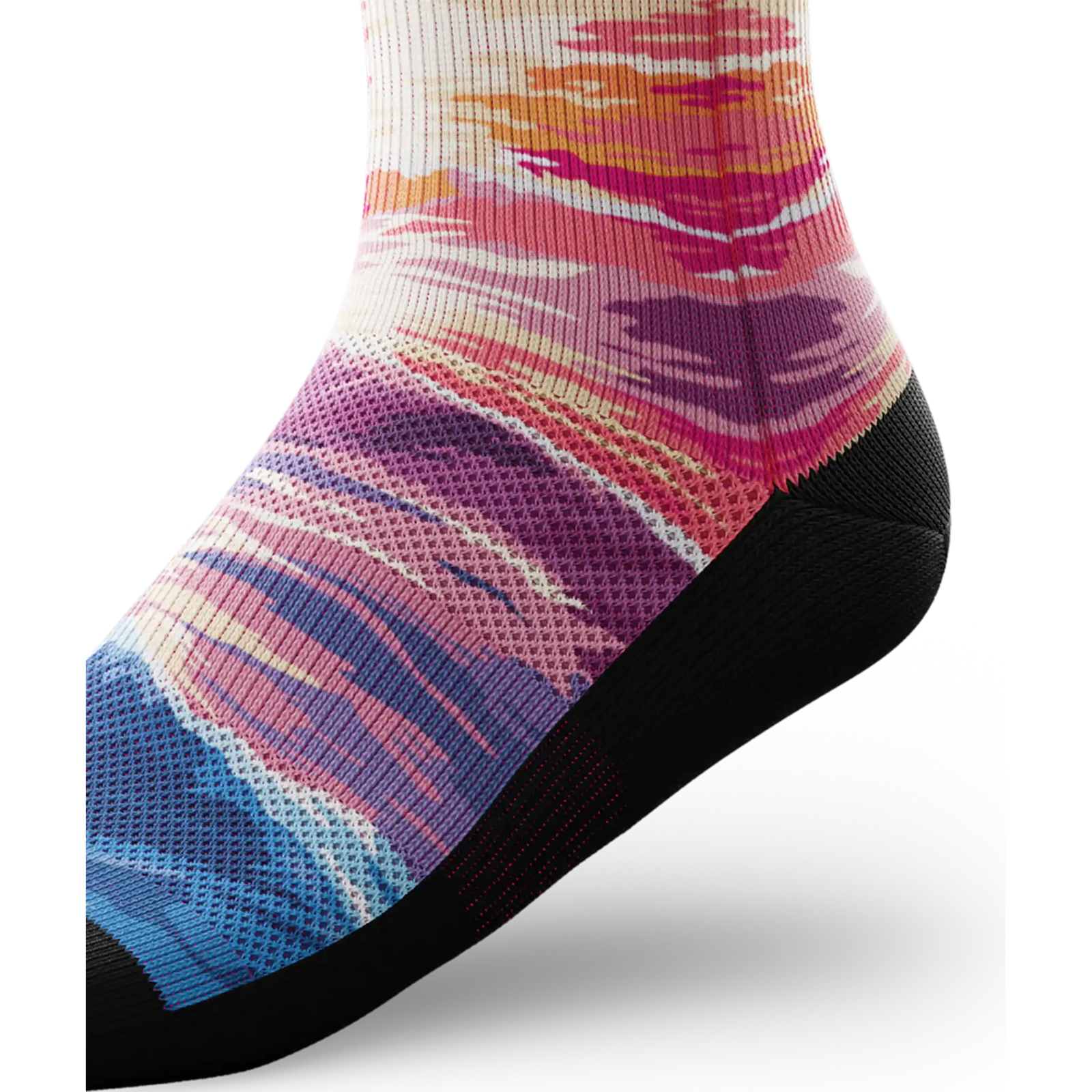 Outway Sunkissed Waves Crew unisex running socks - Black / Pink