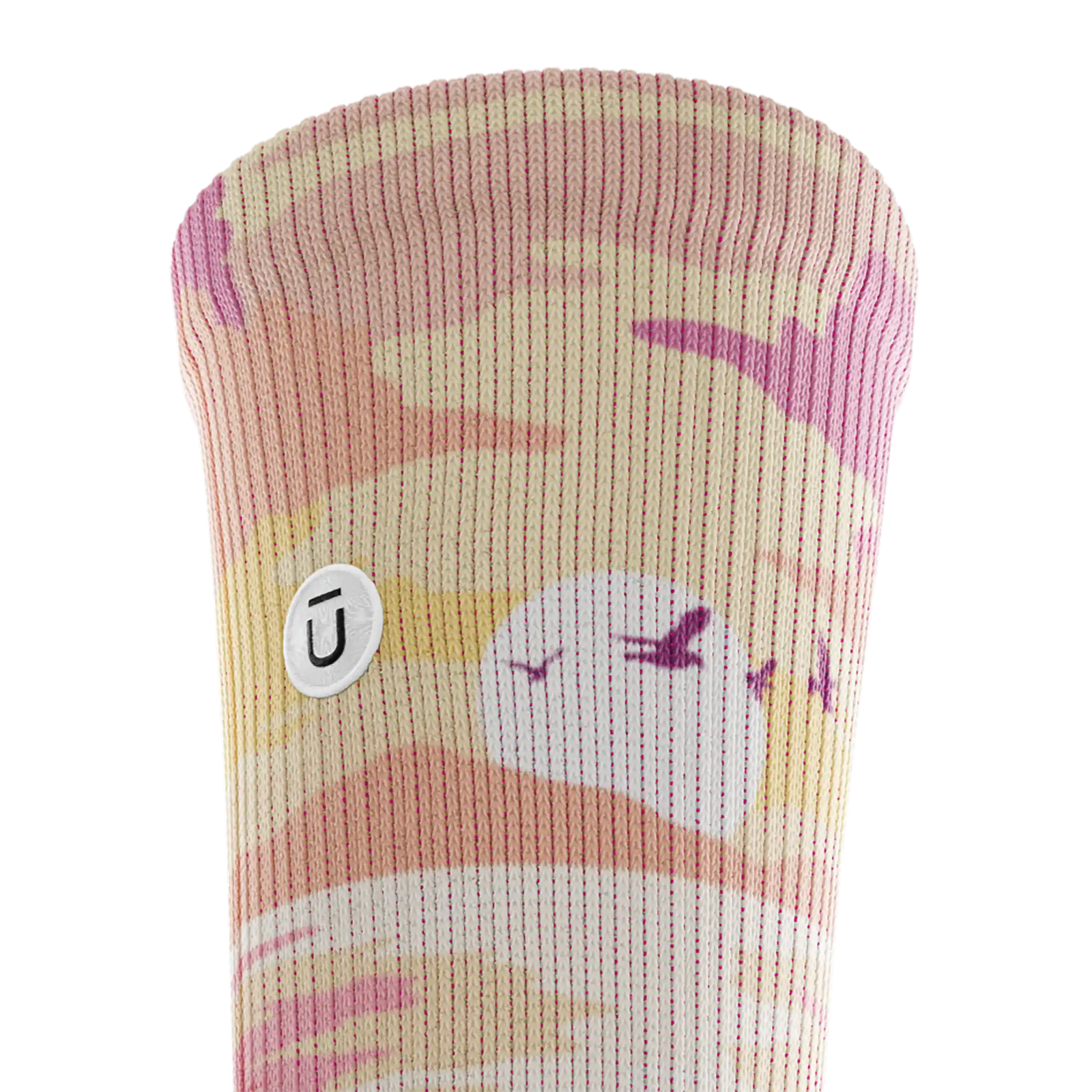 Outway Sunkissed Waves Crew unisex running socks - Black / Pink