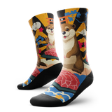 Outway Wagyu Waddle Crew unisex running socks - Brown / Orange