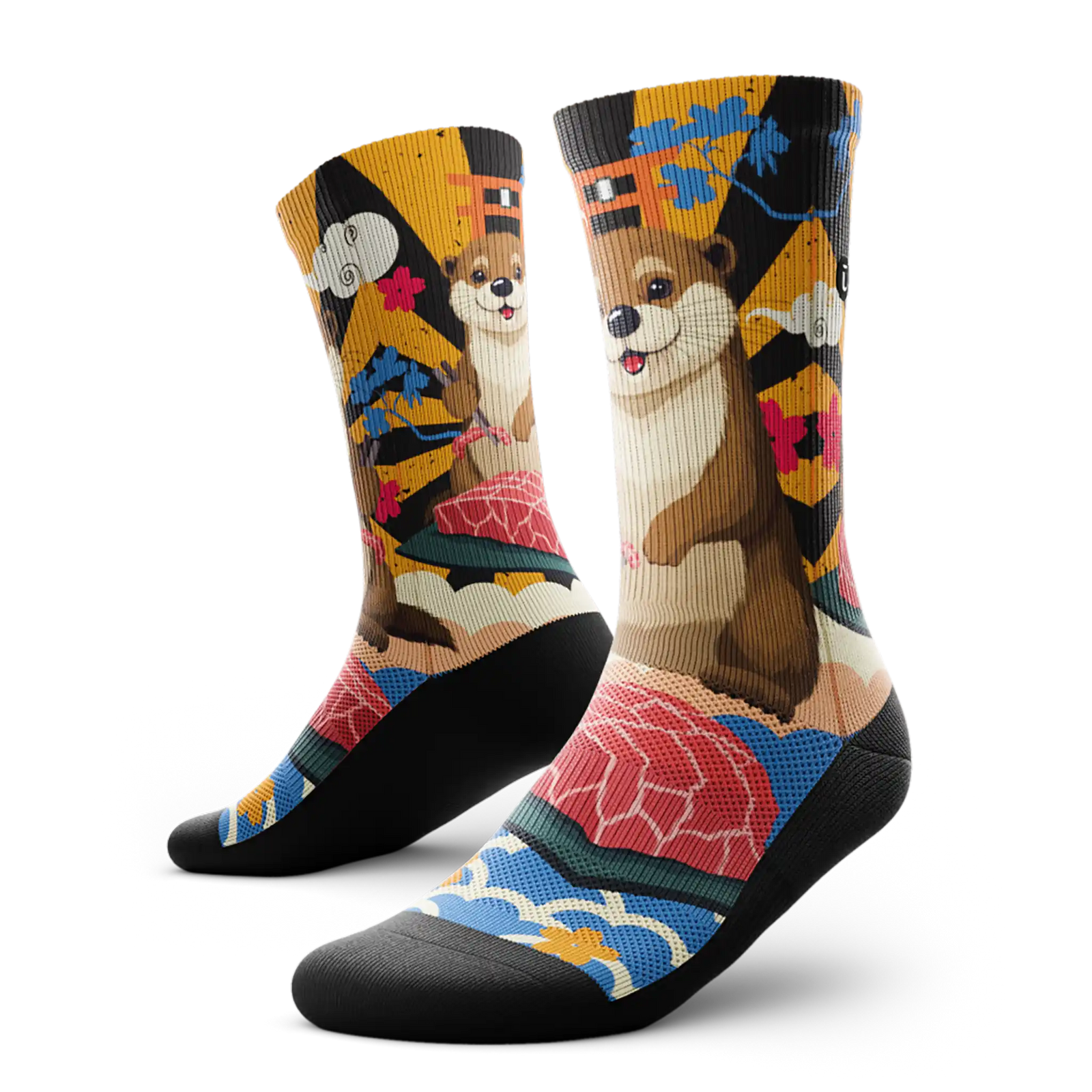 Outway Wagyu Waddle Crew unisex running socks - Brown / Orange