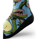 Outway Plants Gone Wild Crew unisex running sock - Blue / Green - side view
