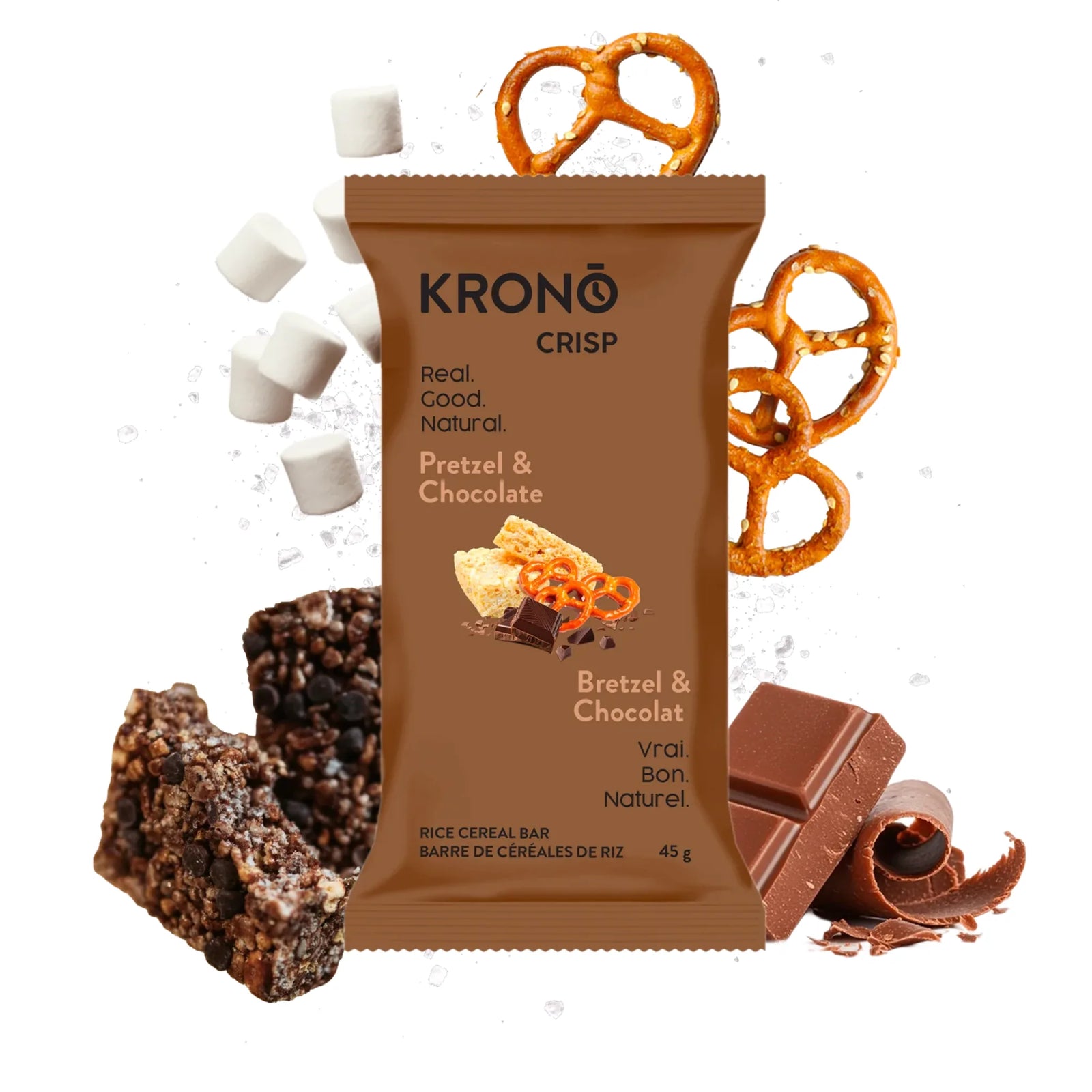 Krono Nutrition Pretzel and Chocolate Crispy Rice Bar
