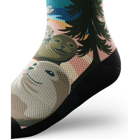 Outway Prince Edward Crew unisex running sock - Blue / Beige - side view
