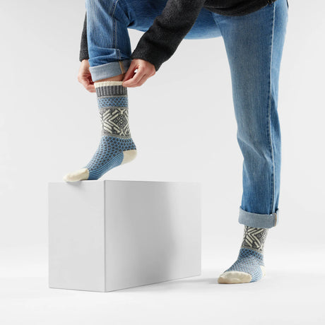 Smartwool chaussette de tous les jours Cozy Popcorn Snowflake pour femme - Bleu serein, deuxième vue