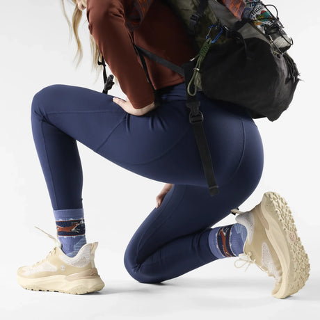 Smartwool mi-chaussette de randonnée imprimée Fox Meadow pour femme - Bleu Nuit Tombante
