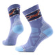 Smartwool mi-chaussette de randonnée imprimée Fox Meadow pour femme - Bleu Nuit Tombante