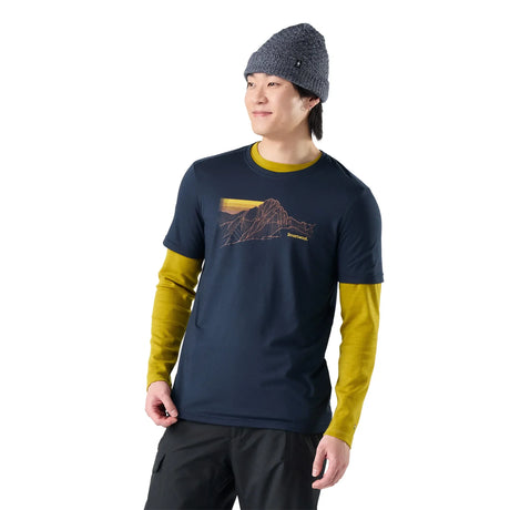 Smartwool t-shirt graphique Alpine Trace pour homme - Marine profond, vue de face