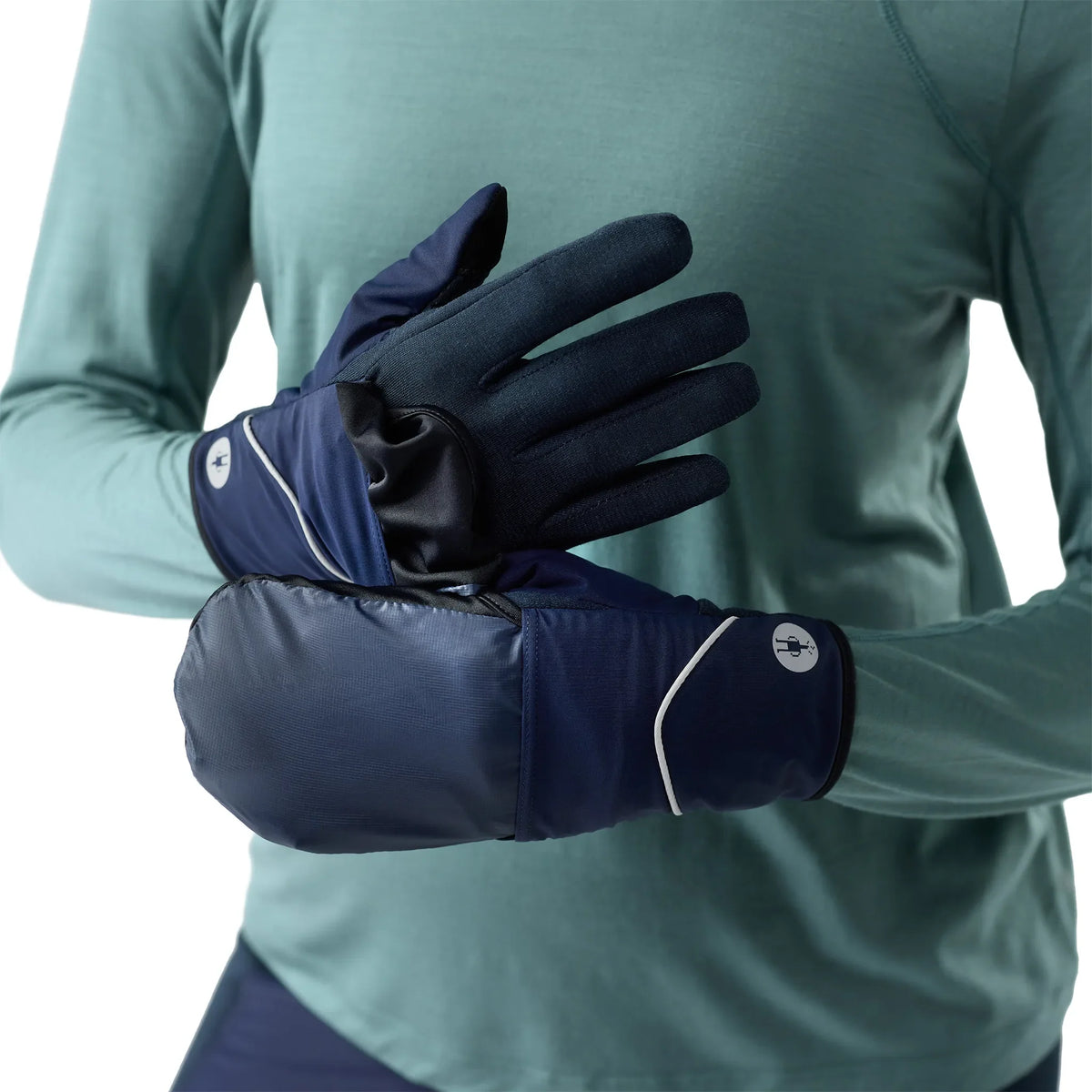 Mitaines coupe-vent Smartwool Active Fleece unisexe - Bleu marine profond, vue principale