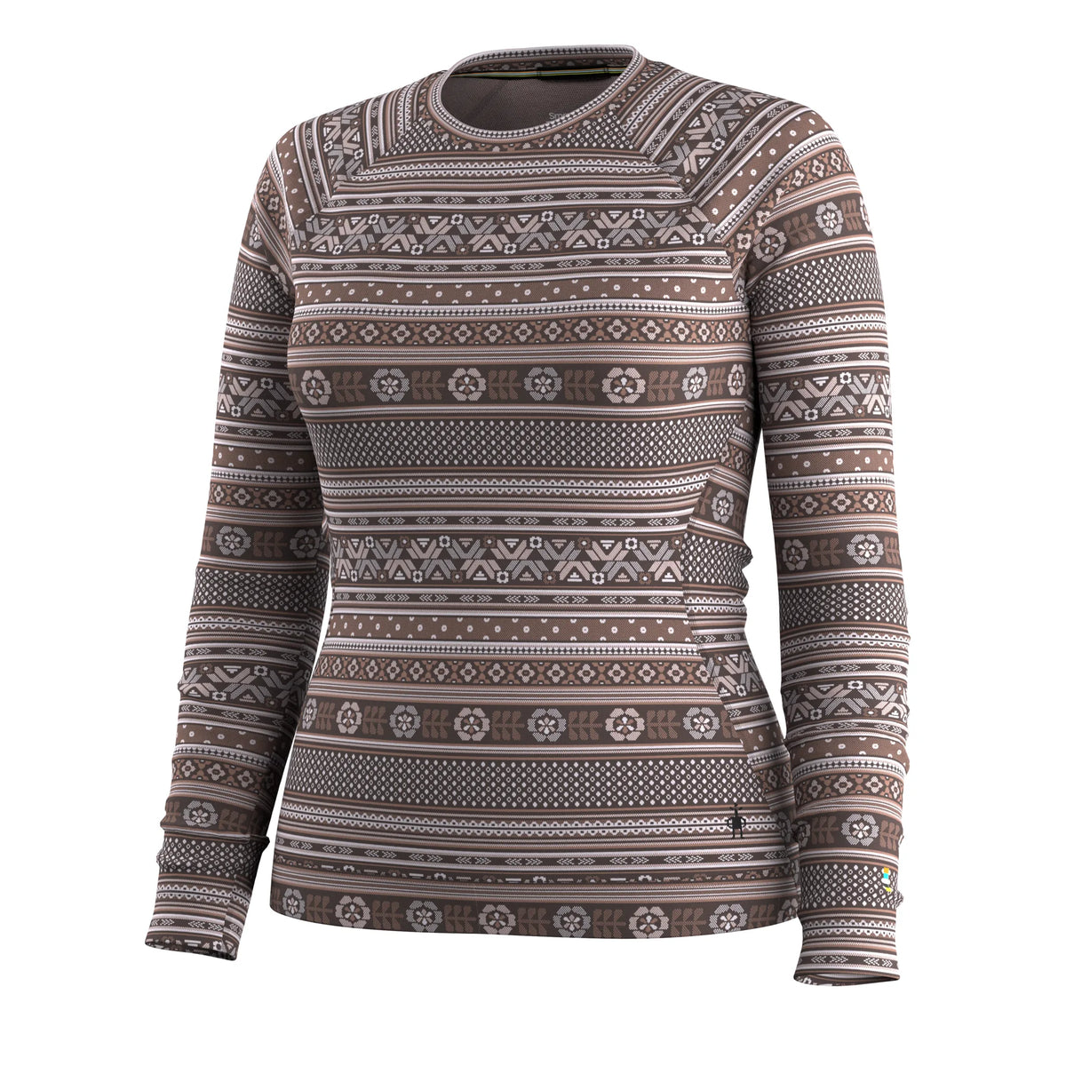 Smartwool haut de base Classic Thermal Merino pour femme – Moka Fair Isle (vue détaillée 10)