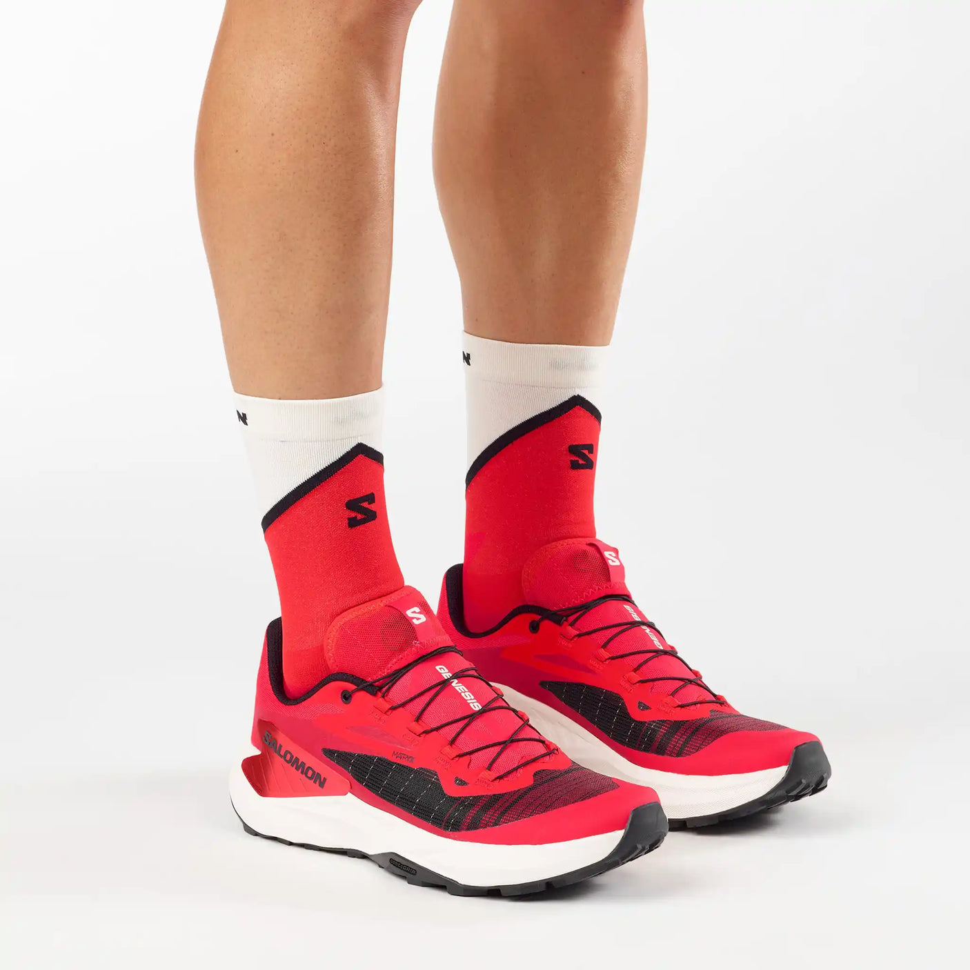 Salomon Genesis chaussures de course en sentier homme  - Fiery Red / Lava Falls
