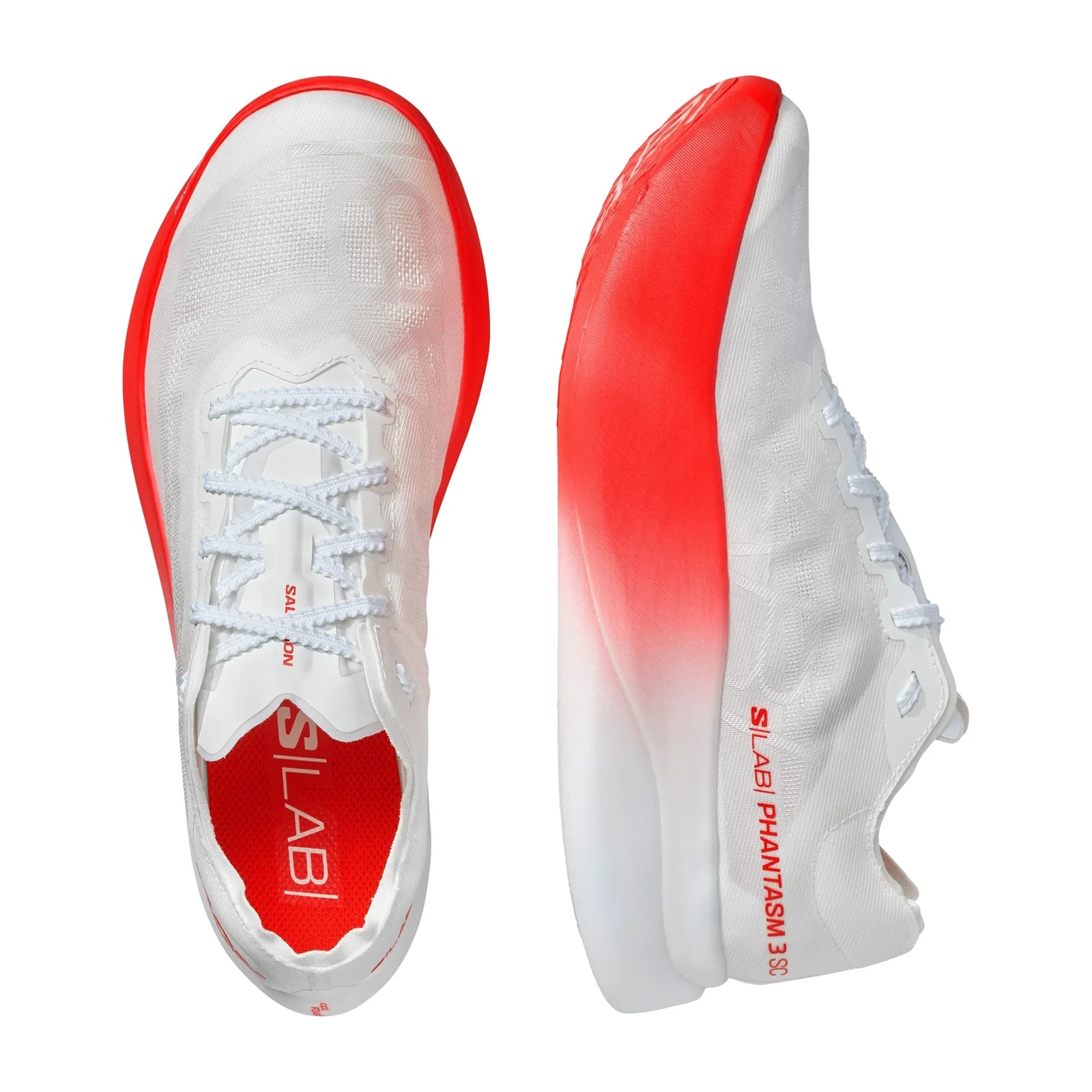 Salomon S/Lab Phantasm 3 SC Carbon Plate Running Shoes - White / Fiery Red / Fiery Red
