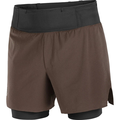 Salomon Sense Aero short 5 po 2-en-1 trail pour homme - Coffee Bean