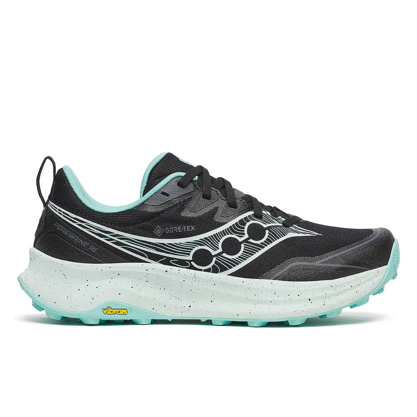 Saucony Peregrine 16 GTX chaussures de course à pied trail femme - Black / Aqua