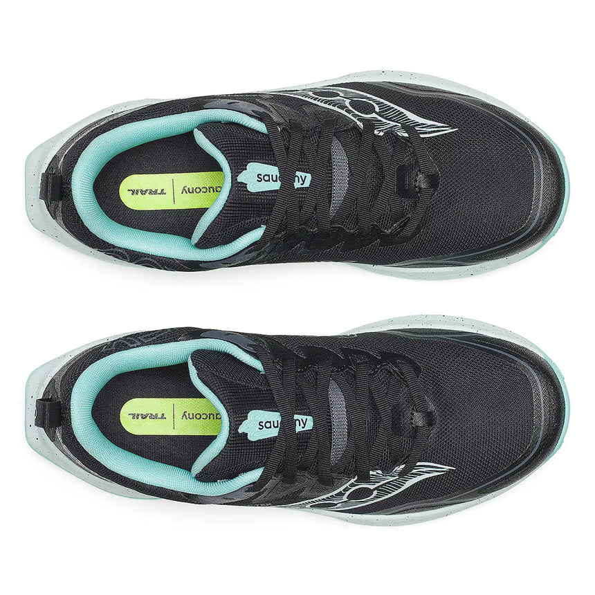 Saucony Peregrine 16 GTX chaussures de course à pied trail femme - Black / Aqua