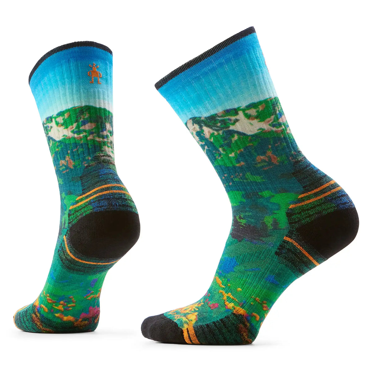 Smartwool chaussette de randonnée imprimée Mountain Lake pour femme - Bleu capri
