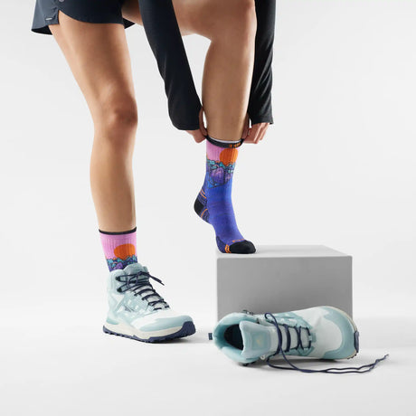 Smartwool chaussette de randonnée imprimée Mountain Sunrise pour femme - Marine foncé