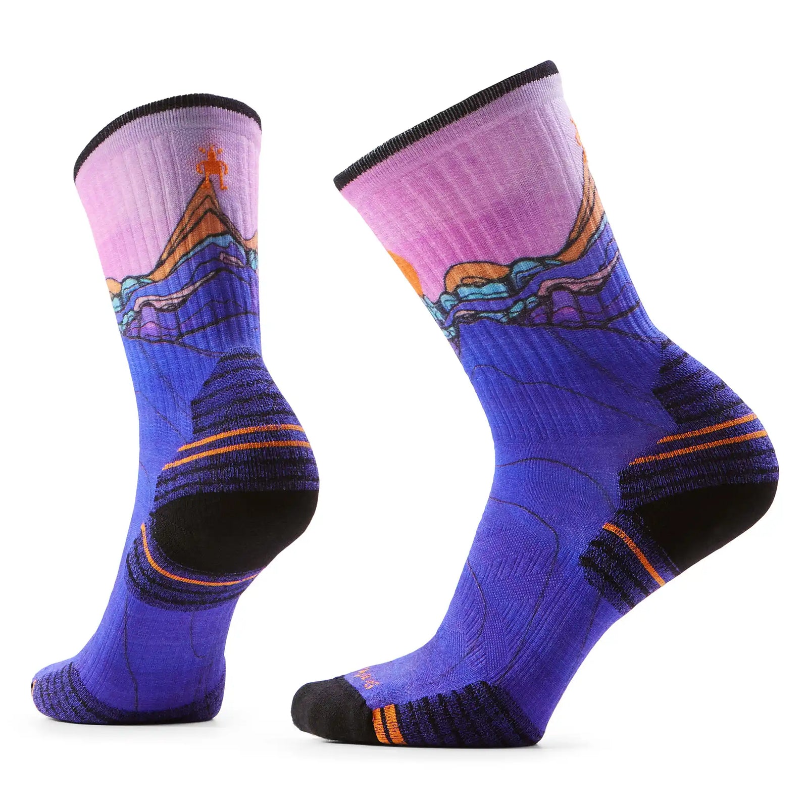 Smartwool chaussette de randonnée imprimée Mountain Sunrise pour femme - Marine foncé