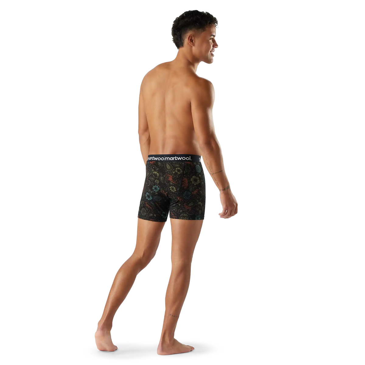 Smartwool Smartwool caleçon boxeur imprimé Merino pour hommes - Paisley noir