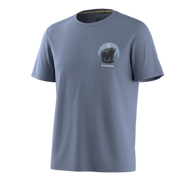 Smartwool t-shirt imprimé Lunar Bear Active pour homme - Bleu nuit tombante