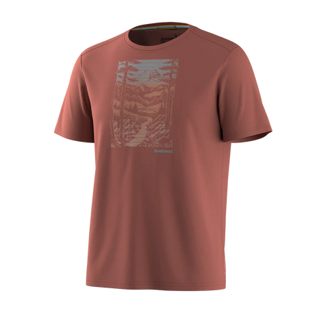 Smartwool T-shirt imprimé Winding Trail Active pour homme - Terre de Sienne calcinée