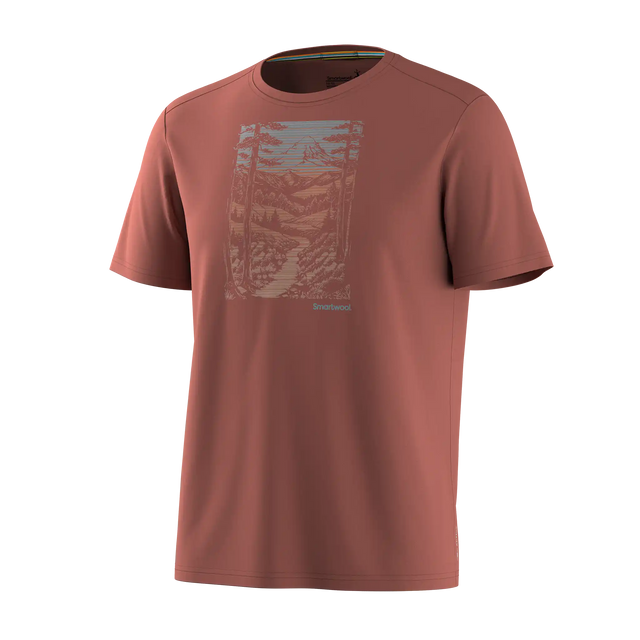 Smartwool T-shirt imprimé Winding Trail Active pour homme - Terre de Sienne calcinée