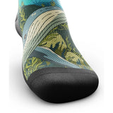 Outway Splashtacular Crew unisex running sock - Blue / Green - toe view