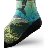 Outway Splashtacular Crew unisex running sock - Blue / Green - side view