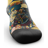 Outway Toucan Tango Crew unisex running sock - Blue / Yellow - toe view