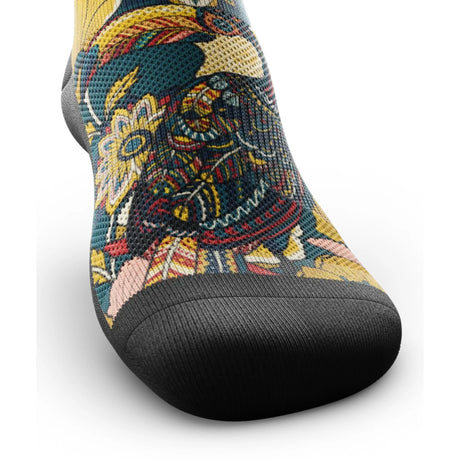 Outway Toucan Tango Crew unisex running sock - Blue / Yellow - toe view
