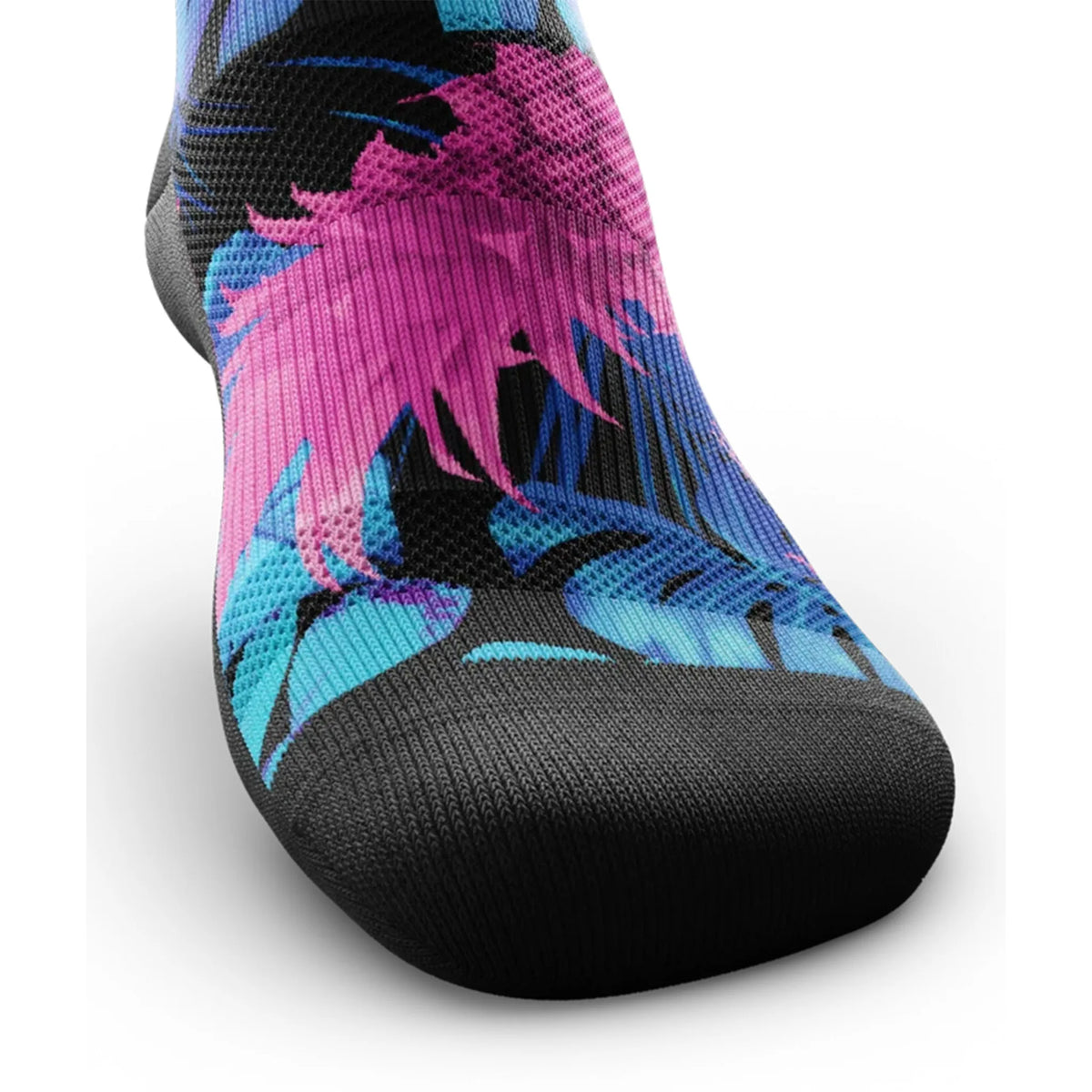Outway Tropic Like It's Hot Crew chaussette de course unisexe - Rose / Bleu - vue des orteils