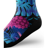 Outway Tropic Like It's Hot Crew chaussette de course unisexe - Rose / Bleu - vue de côté