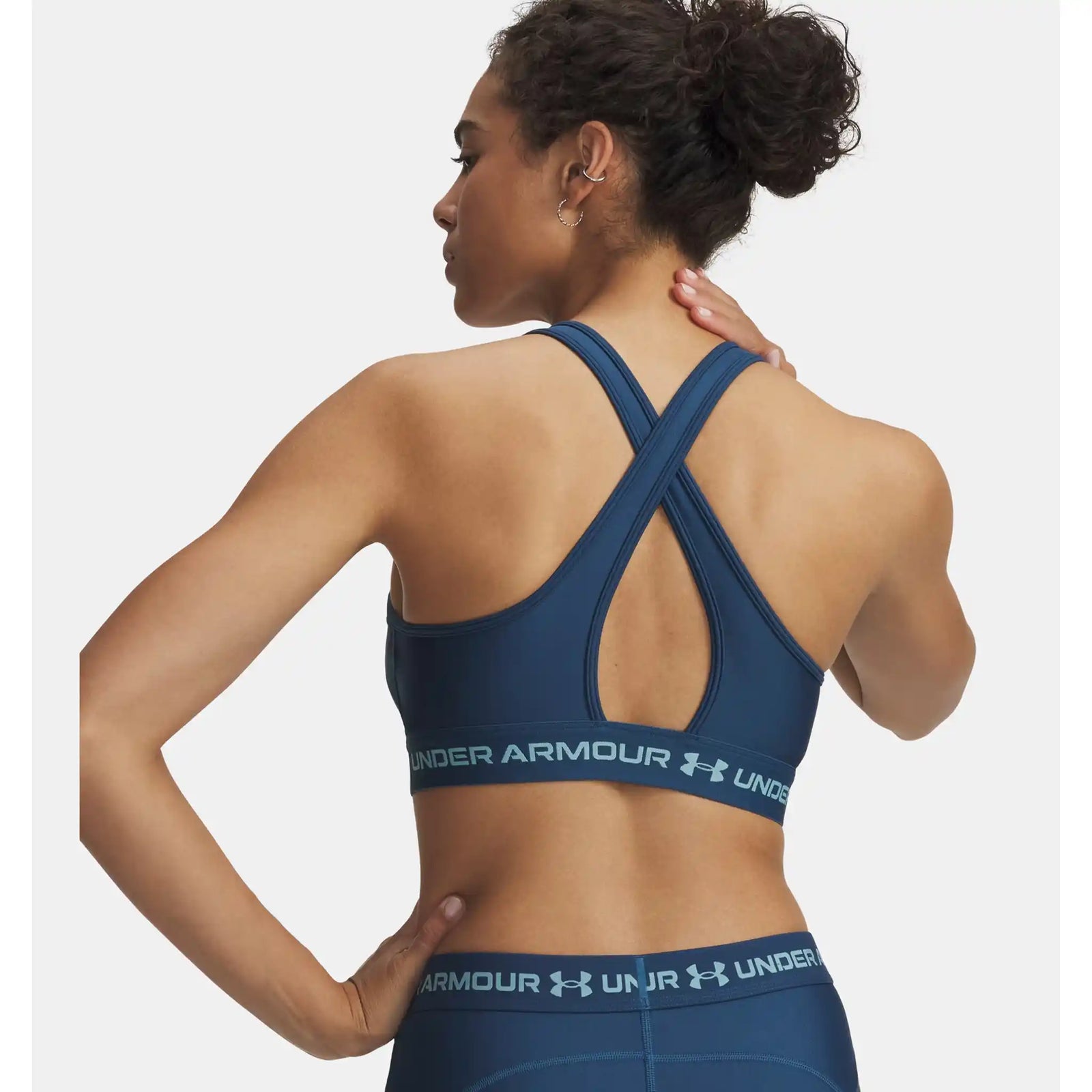 Under Armour UA Crossback Mid – Soutien-gorge sport croisé au dos - Wham Blue / Blue Haze / Blue Haze