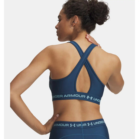 Under Armour UA Crossback Mid – Soutien-gorge sport croisé au dos - Wham Blue / Blue Haze / Blue Haze