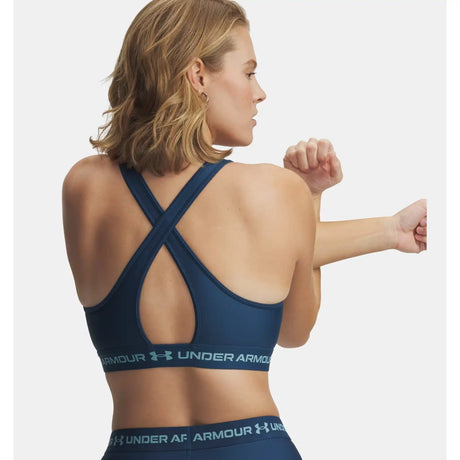 Under Armour UA Crossback Mid – Soutien-gorge sport croisé au dos - Wham Blue / Blue Haze / Blue Haze