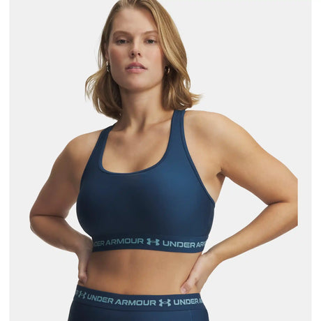 Under Armour UA Crossback Mid – Soutien-gorge sport croisé au dos - Wham Blue / Blue Haze / Blue Haze