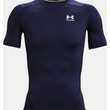 Under Armour UA HeatGear Armour - T-shirt à manches courtes homme - Bleu marine minuit / Blanc