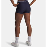 Under Armour Heatgear short court 8 cm femme - Bleu marine minuit / Blanc
