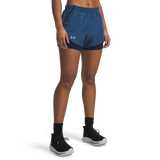 UA Fly-By short 2-en-1 pour femme - Wham Blue / Academy Reflective
