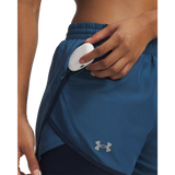 UA Fly-By short 2-en-1 pour femme - Wham Blue / Academy Reflective