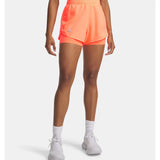 UA Fly-By short 2-en-1 pour femme - Electric Tangerine / Electric Tangerine / Reflective